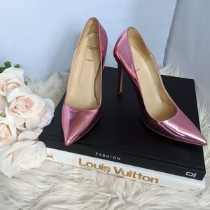 Alexander White Metallic Pink Pumps Size 40